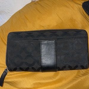 Coach Black Canvas and Leather Wallet